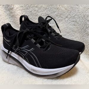 Asics Womens Gel Nimbus 26-Black/Graphite Grey, Size 9